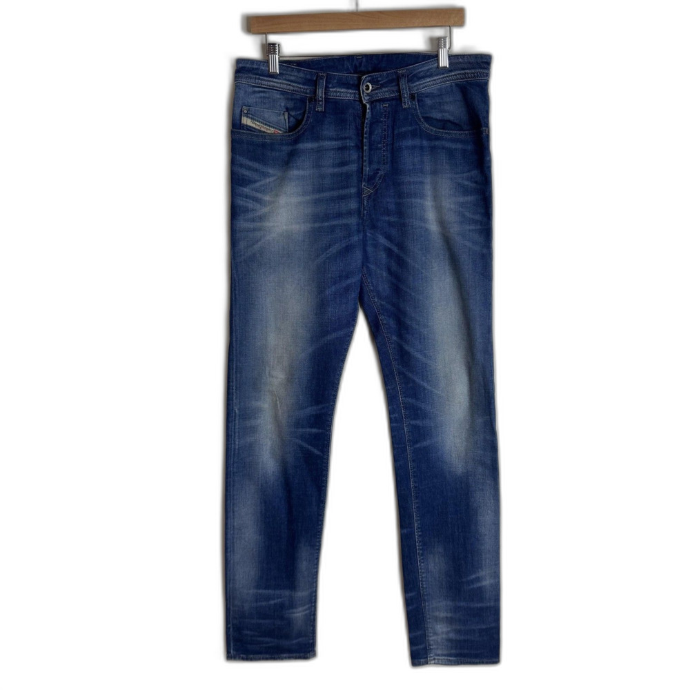 Diesel Buster Jeans Mens 32x32 Medium Wash Blue Slim Tapered Stretch Denim